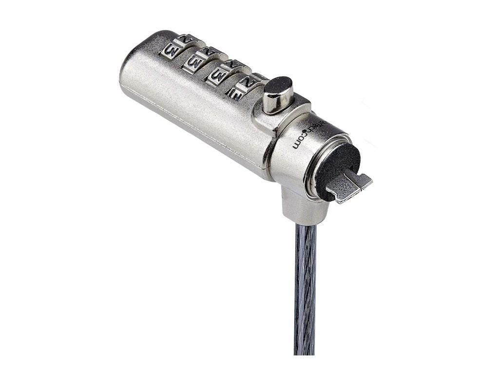 StarTech.com Slim Lock K-Slot Compatible, 6.6ft Combination Locking Cable - Security cable lock - black & silver - 6.6 ft SSTDC4D-LAPTOP-LOCK