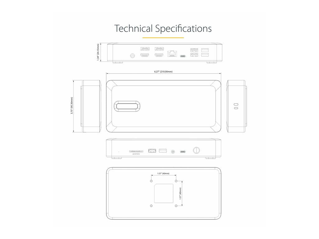 StarTech.com Thunderbolt 4 Multi-Display Docking Station, Quad/Triple/Dual Monitor Dock, 2x HDMI/2x DisplayPort, 7x USB Hub, 132N-TB4USB4DOCK