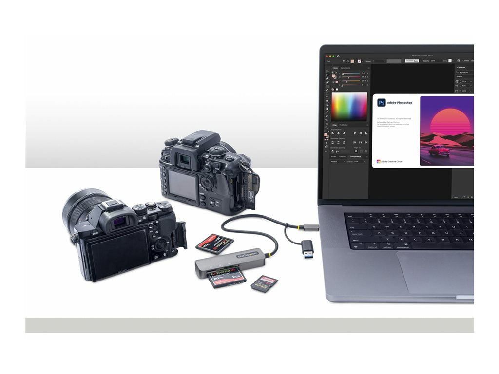 StarTech.com USB 3.0 Multi-Media Memory Card Reader, SD/microSD/CompactFlash Card Reader, Portable USB 5Gbps Card Adapter, External FCREADMICRO3V2