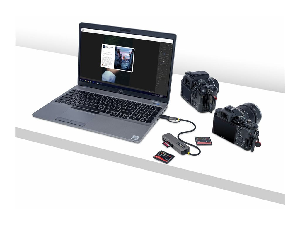 StarTech.com USB 3.0 Multi-Media Memory Card Reader, SD/microSD/CompactFlash Card Reader, Portable USB 5Gbps Card Adapter, External FCREADMICRO3V2