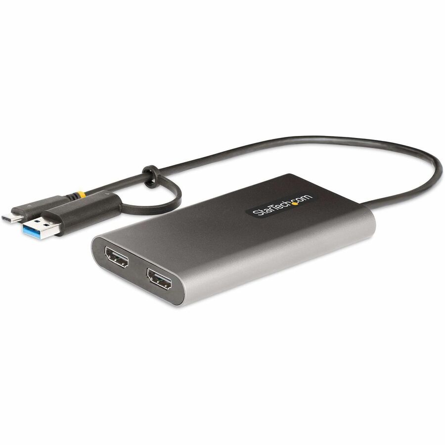 StarTech.com USB-C to Dual-HDMI Adapter, USB-C/A to 2x HDMI, 4K 60Hz, 100W PD