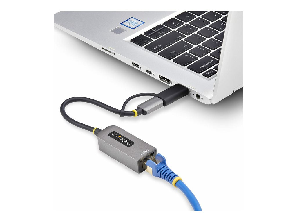 StarTech.com USB-C to Ethernet Adapter w/USB-A Adapter, Realtek RTL8153B - Network adapter - USB-C 3.2 Gen 1 - Gigabit Ethernet C21GA-USB-ETHERNET