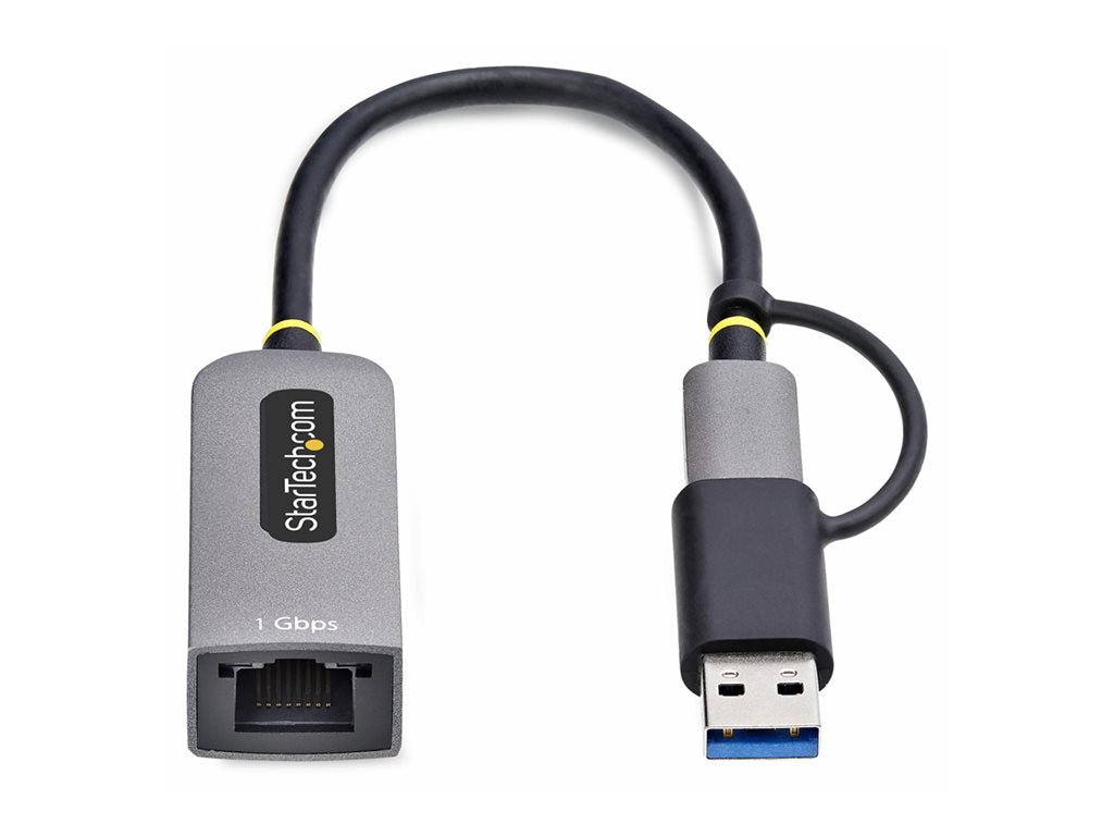 StarTech.com USB-C to Ethernet Adapter w/USB-A Adapter, Realtek RTL8153B - Network adapter - USB-C 3.2 Gen 1 - Gigabit Ethernet C21GA-USB-ETHERNET