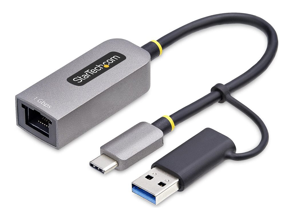 StarTech.com USB-C to Ethernet Adapter w/USB-A Adapter, Realtek RTL8153B - Network adapter - USB-C 3.2 Gen 1 - Gigabit Ethernet C21GA-USB-ETHERNET
