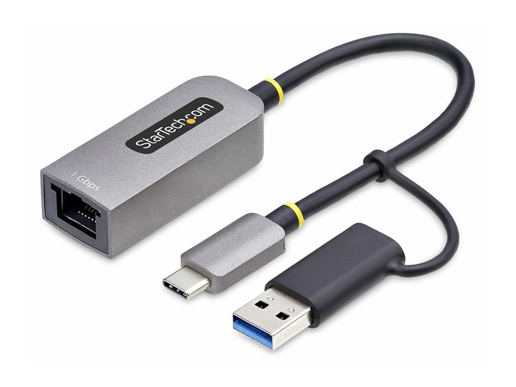 StarTech.com USB-C to Ethernet Adapter w/USB-A Adapter, Realtek RTL8153B - Network adapter - USB-C 3.2 Gen 1 - Gigabit Ethernet C21GA-USB-ETHERNET