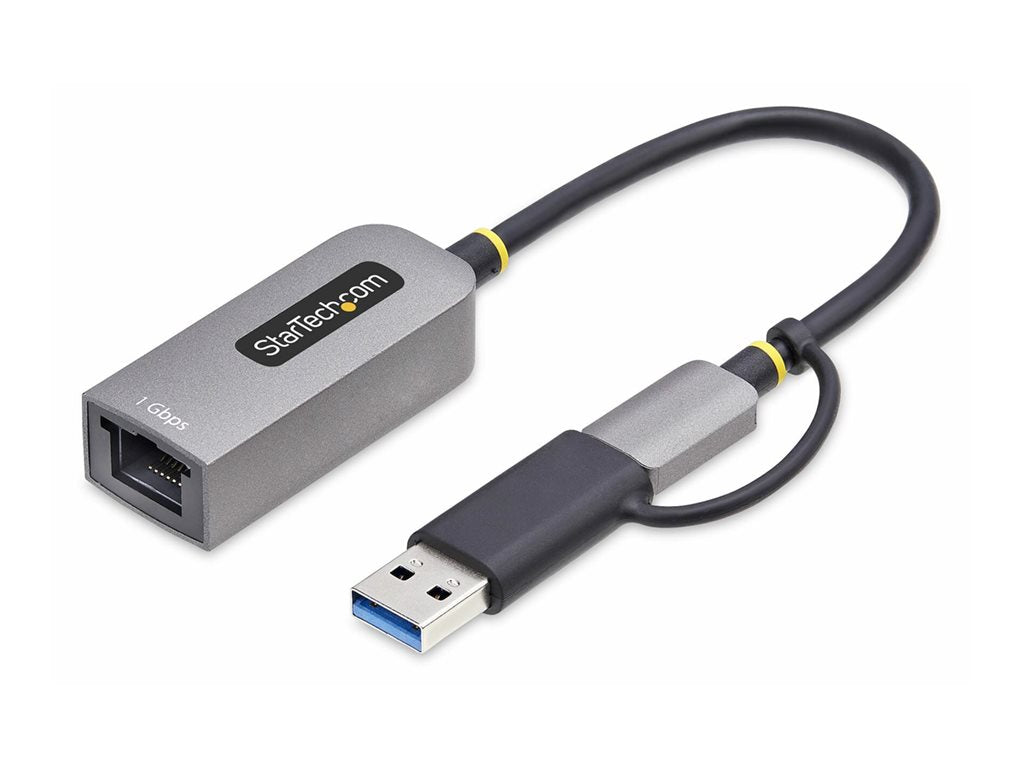 StarTech.com USB-C to Ethernet Adapter w/USB-A Adapter, Realtek RTL8153B - Network adapter - USB-C 3.2 Gen 1 - Gigabit Ethernet C21GA-USB-ETHERNET