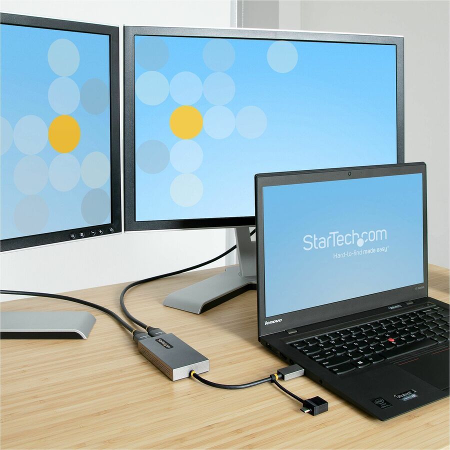 StarTech.com USB to Dual HDMI Adapter, USB A/C to 2x HDMI Displays (1x 4K30, 1x 1080p), USB 3.0 to HDMI Converter, 4in/11cm Cable, Win/Mac 107B-USB-HDMI