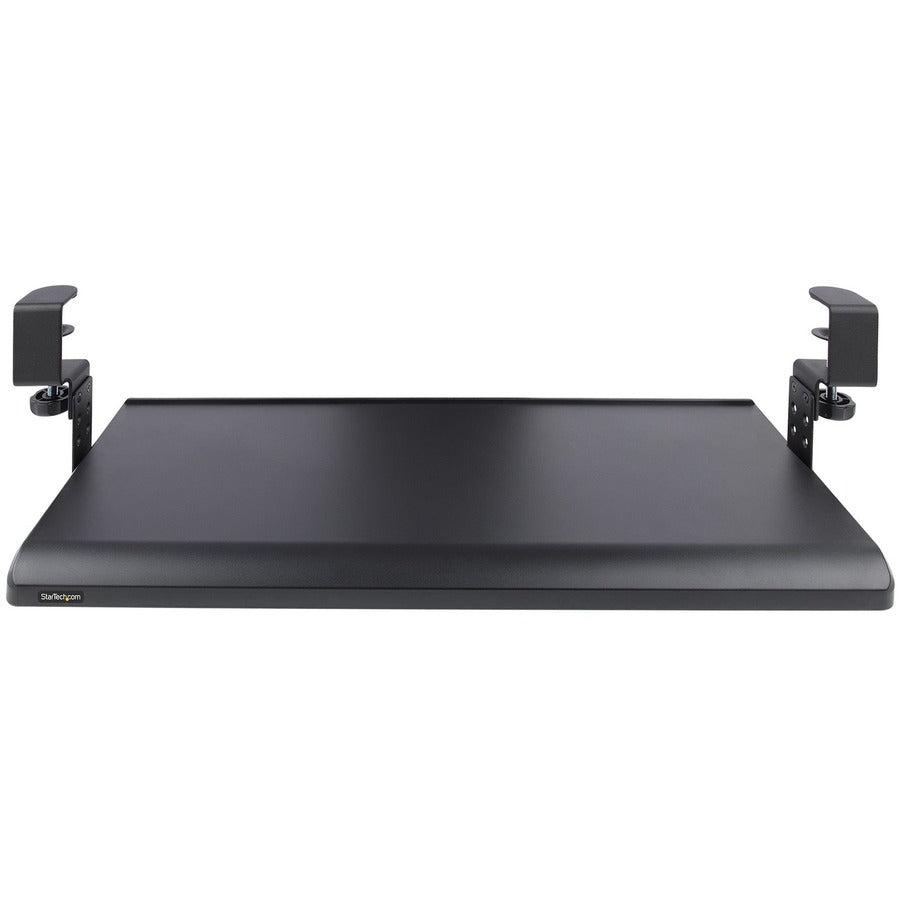 StarTech.com Under Desk Keyboard Tray, Clamp on Keyboard Holder, Up to 12kg/26.5lb, Height Adjustable, Ergonomic Sliding Keyboard Drawer
