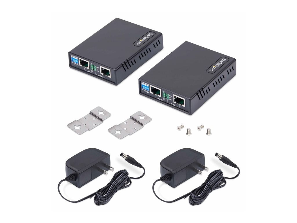 StarTech.com VDSL2 Ethernet Extender Kit, Network Extension Up to 0.6mi (1km), Long Range LAN Repeater over RJ11/CAT5e/CAT6 Cabling, VDSL-LAN-EXTENDER-1G