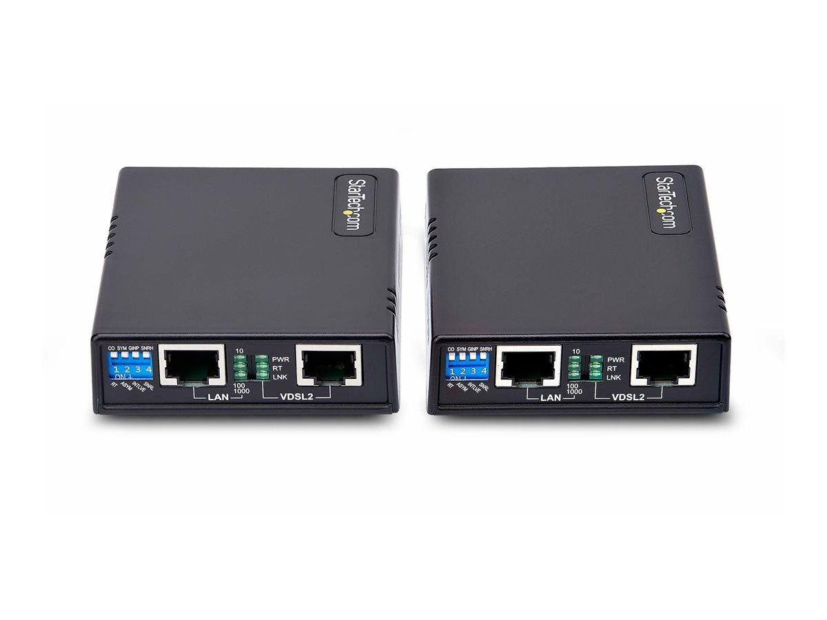 StarTech.com VDSL2 Ethernet Extender Kit, Network Extension Up to 0.6mi (1km), Long Range LAN Repeater over RJ11/CAT5e/CAT6 Cabling, VDSL-LAN-EXTENDER-1G