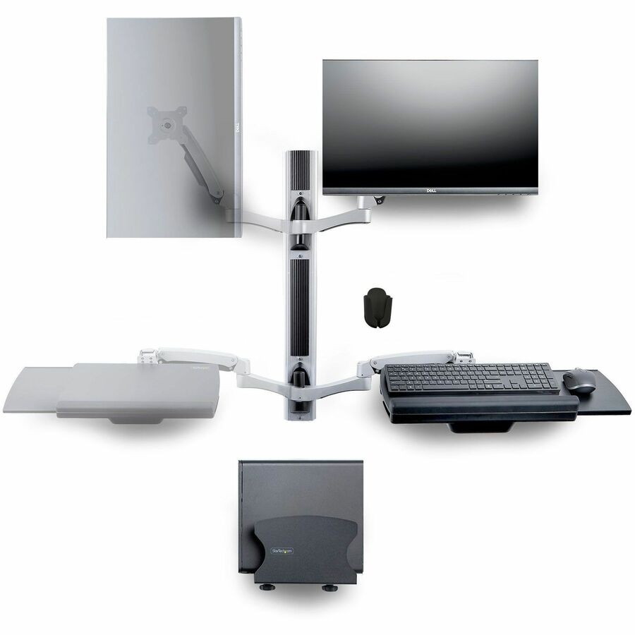 StarTech.com Wall Mount for Monitor Desktop Computer Workstation - Black - TAA Compliant -