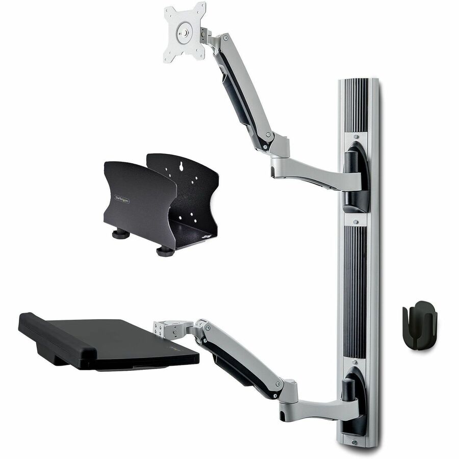 StarTech.com Wall Mount for Monitor Desktop Computer Workstation - Black - TAA Compliant -