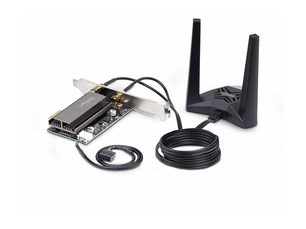 StarTech.com Wi-Fi 6E PCIe Network Card, Bluetooth 5.3, Magnetic Antenna Base, Tri-Band 802.11ax, AX5400 WiFi NIC, Windows/Linux PAX2235-WIFI-6E-CARD