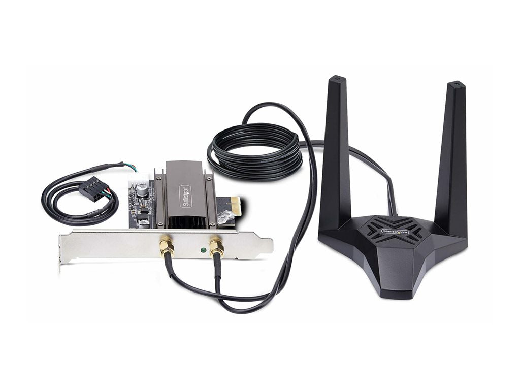 StarTech.com Wi-Fi 6E PCIe Network Card, Bluetooth 5.3, Magnetic Antenna Base, Tri-Band 802.11ax, AX5400 WiFi NIC, Windows/Linux PAX2235-WIFI-6E-CARD