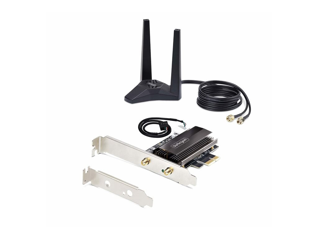 StarTech.com Wi-Fi 6E PCIe Network Card, Bluetooth 5.3, Magnetic Antenna Base, Tri-Band 802.11ax, AX5400 WiFi NIC, Windows/Linux PAX2235-WIFI-6E-CARD