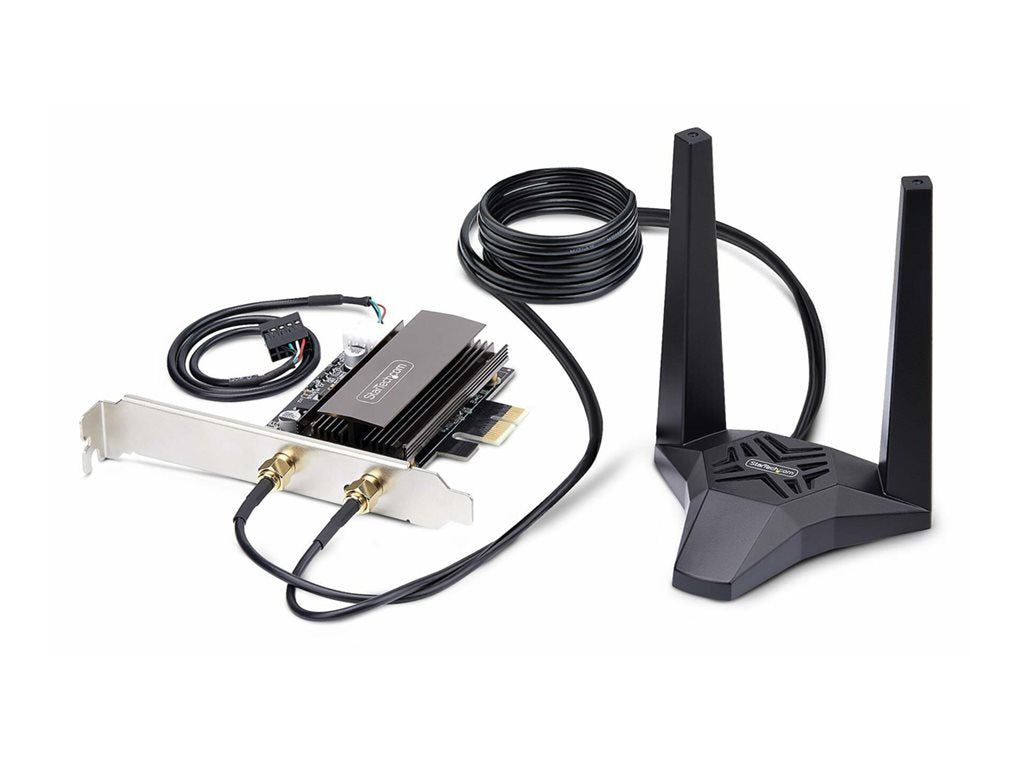 StarTech.com Wi-Fi 6E PCIe Network Card, Bluetooth 5.3, Magnetic Antenna Base, Tri-Band 802.11ax, AX5400 WiFi NIC, Windows/Linux PAX2235-WIFI-6E-CARD
