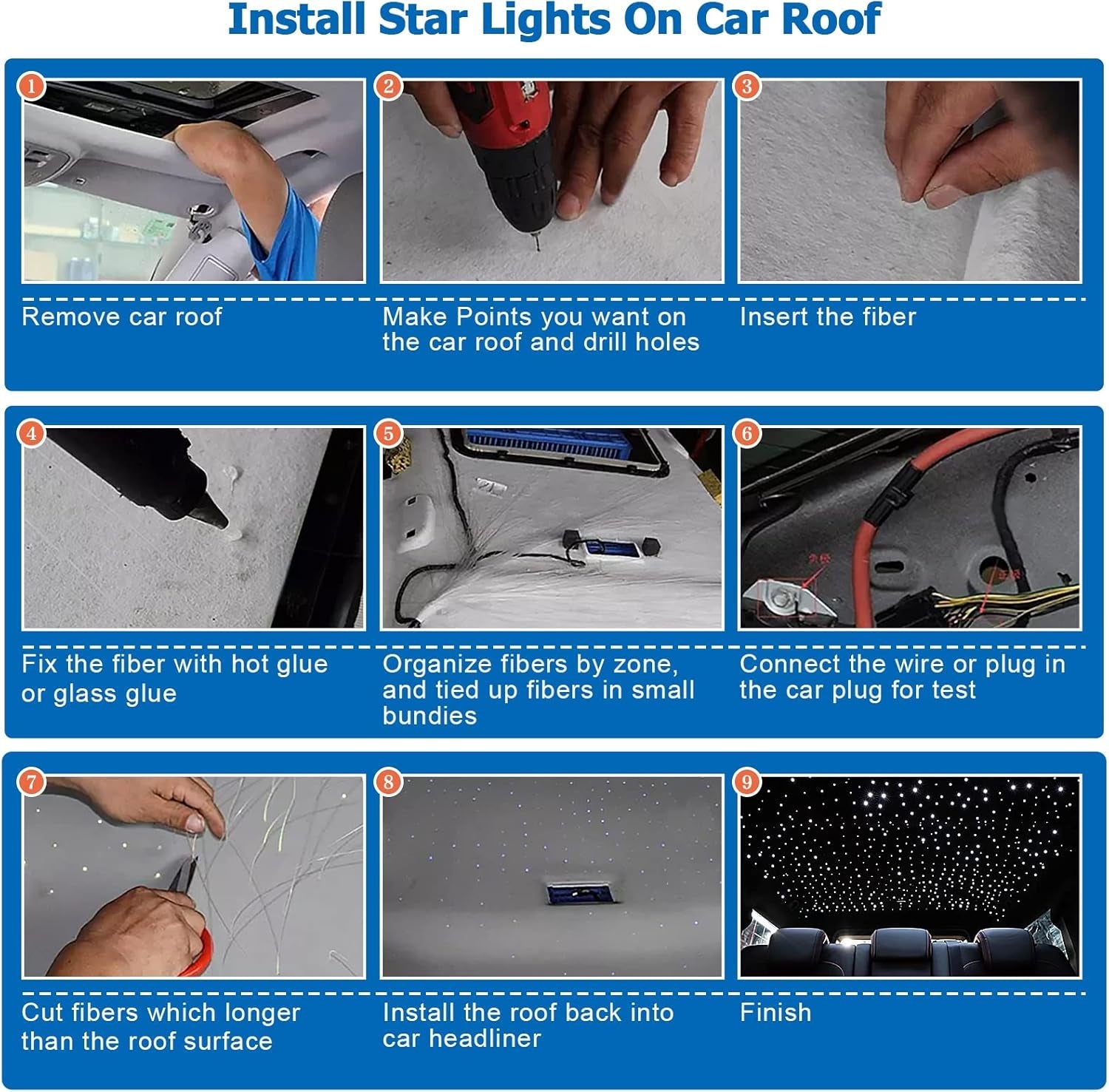 Starlight Fiber Optic Headliner Kit 600 Strands Sound