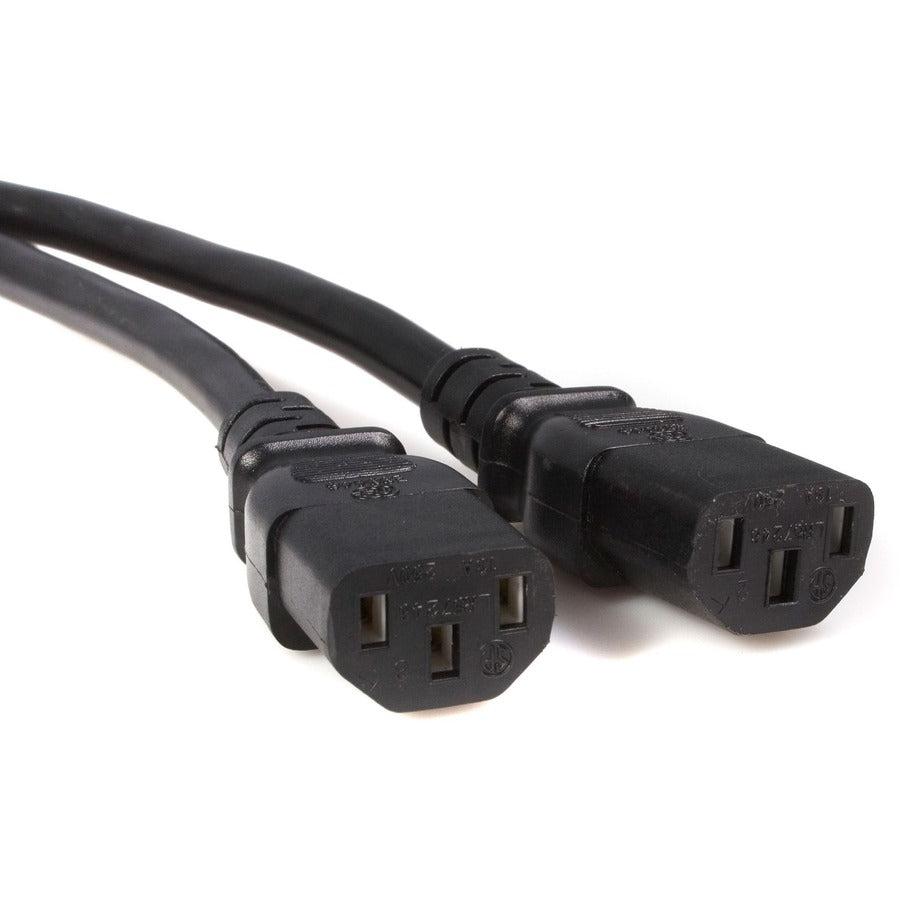 Startech.Com 10Ft (3M) Power Extension Cord Splitter, C14 To 2X C13, 13A 250V, 16Awg, Computer Power Cord Extension, Iec 320 C14 To 2X C13 Ac Power Cable Extension For Power Supply, Ul Listed