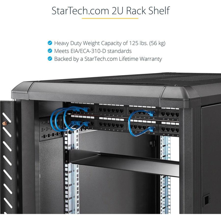 Startech.Com 2U Server Rack Shelf - Universal Rack Mount Cantilever Shelf For 19" Network Cabshelfhd