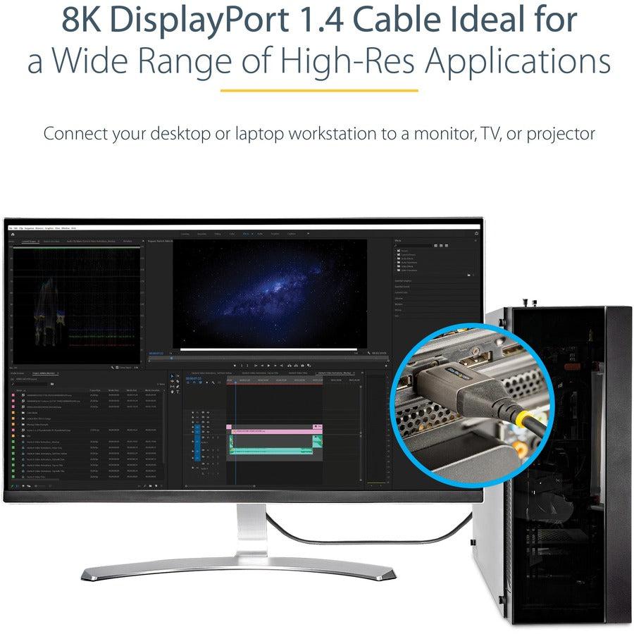 Startech.Com 3Ft (1M) Vesa Certified Displayport 1.4 Cable - 8K 60Hz Hdr10 - Ultra Hd 4K 120Hz Video