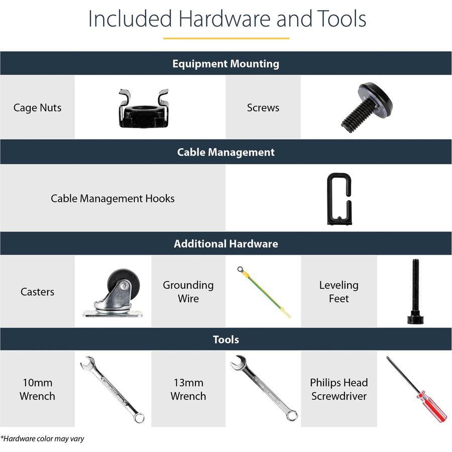 Startech.Com 42U 19" Open Frame Server Rack - 4 Post Adjustable Depth 23-41" Mobile - Free