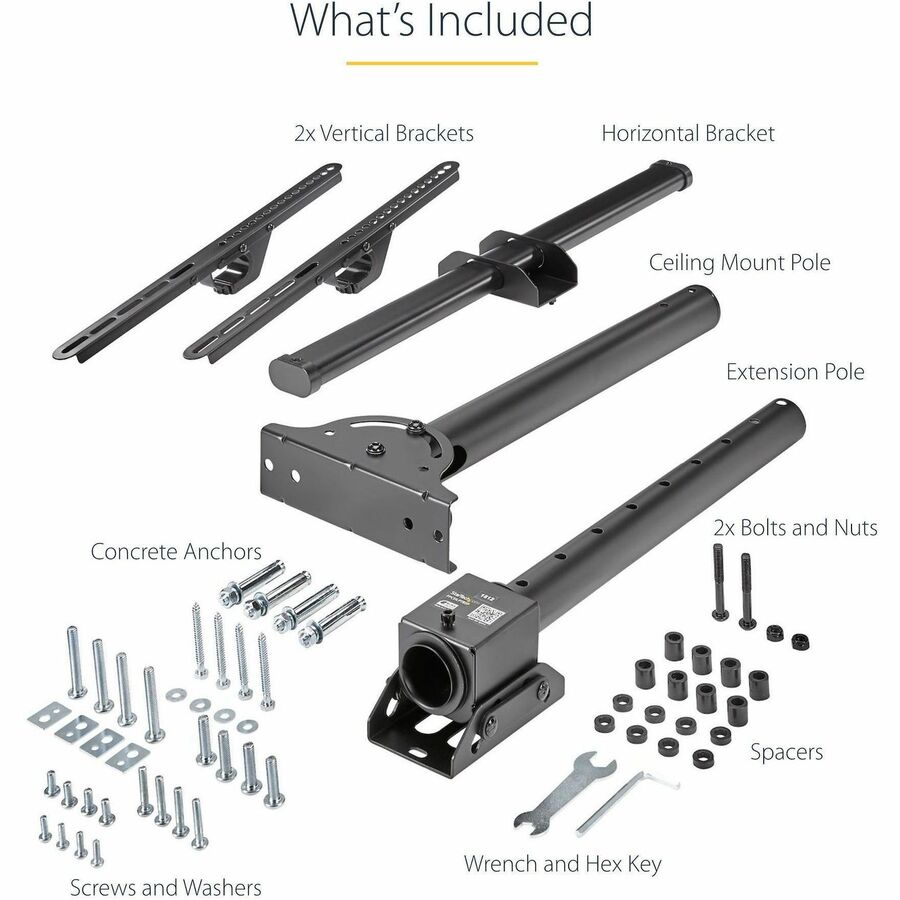 Startech.Com Ceiling Tv Mount - 1.8' To 3' Short Pole