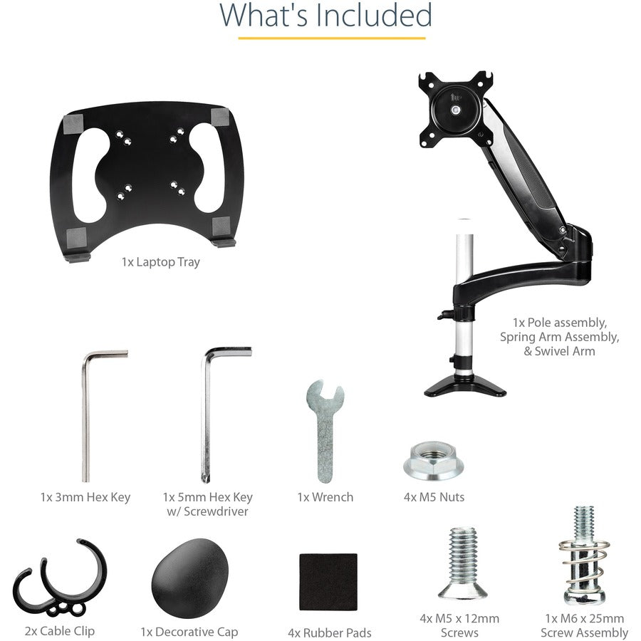 Startech.Com Desk Mount Laptop Arm - Full Motion Articulating Arm For Laptop Or Single 34" Monitor -