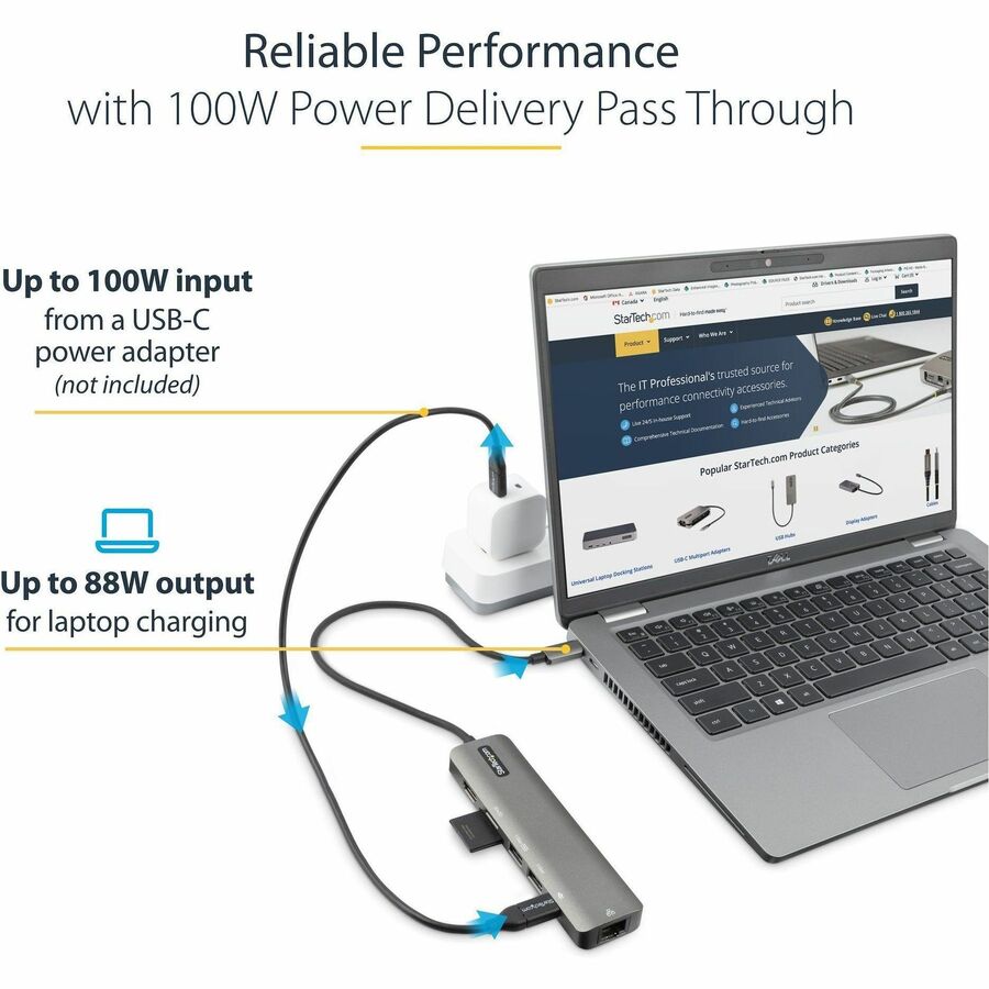 Startech.Com Dkt30Chsdpd1 Notebook Dock/Port Replicator Wired Usb 3.2 Gen 1 (3.1 Gen 1) Type-C Black, Grey