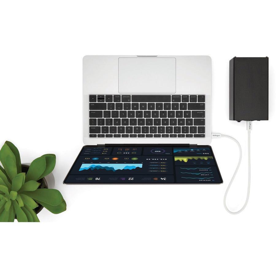 Startech.Com Thunderbolt 3 Cable - 40Gbps - 0.5M - White - Thunderbolt, Usb, And Displayport Compatible