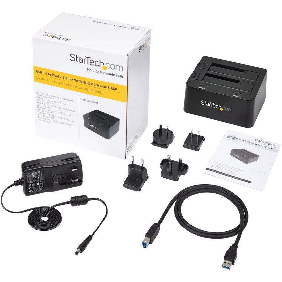 Startech.Com Usb 3.0 Dual Hard Drive Docking Station With Uasp For 2.5/3.5In Ssd / Hdd  Sata 6 Gbps