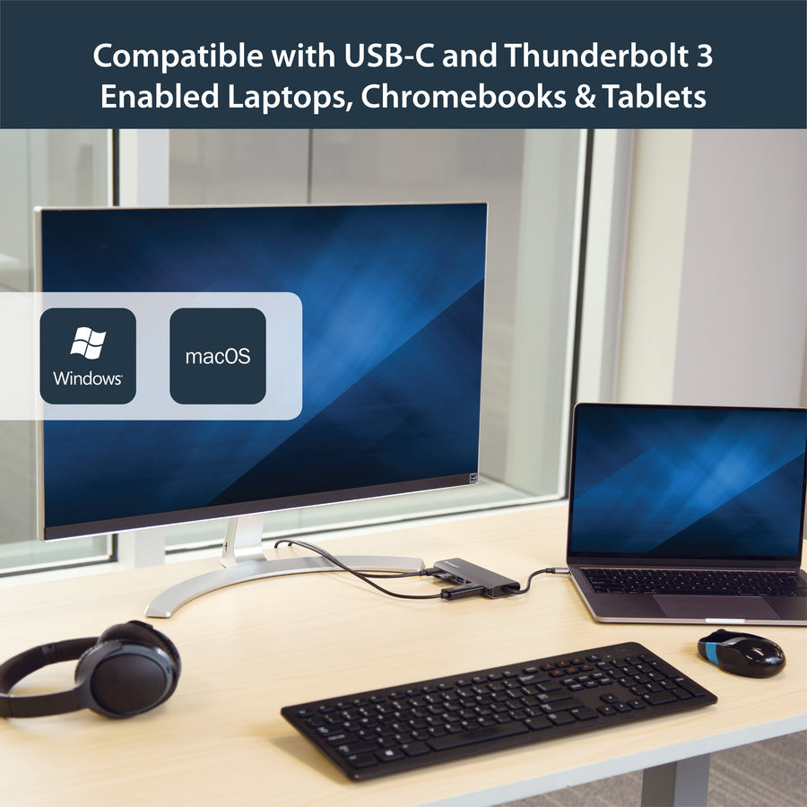 Startech.Com Usb C Multiport Adapter - Portable Usb Type-C Travel Dock - 4K Hdmi, 2-Pt Usb Hub, Sd, Gbe, 60W Pd Pass-Through - Laptop Dock