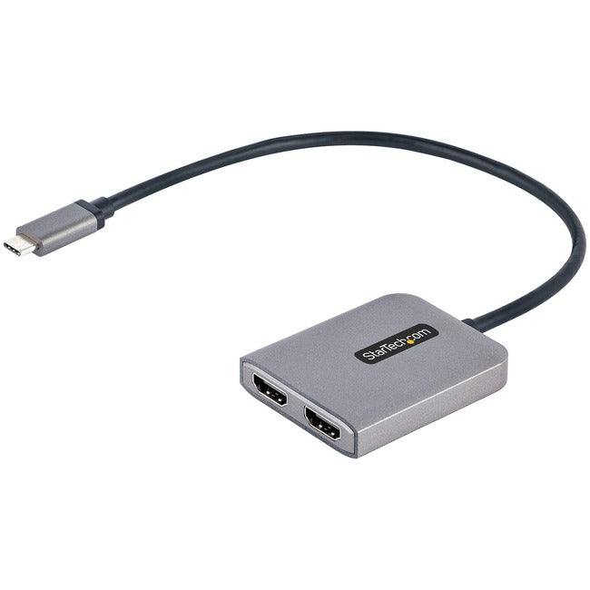 Startech.Com Usb-C To Dual Hdmi Mst Hub, Dual Hdmi 4K 60Hz, Usb Type C Multi Monitor Adapter For Laptop W/ 1Ft (30Cm) Cable, Dp 1.4 Multi-Stream Transport Hub, Usb Type C To 2X Hdmi Ports - Usb-C To Hdmi Splitter (Mst14Cd122Hd) - Adapter - Usb-C Male To H
