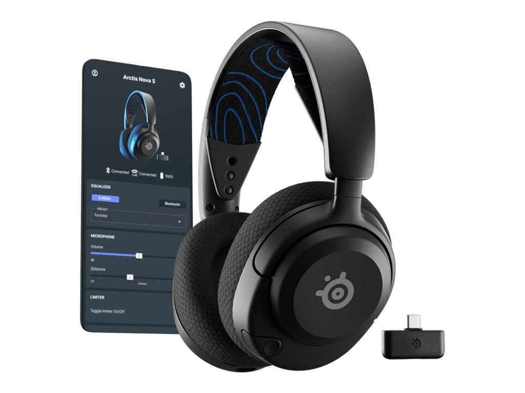 SteelSeries Arctis Nova 5P - For PlayStation - headset - full size - Bluetooth / 2.4 GHz radio frequency - wireless