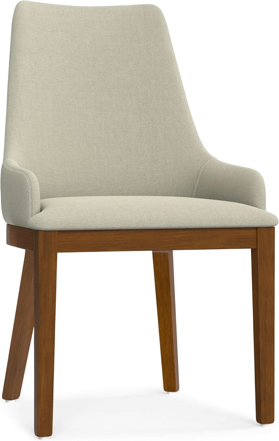 Stephanie Contemporary Dining Chair Set Of 2 In Natural Linen Look Fabric