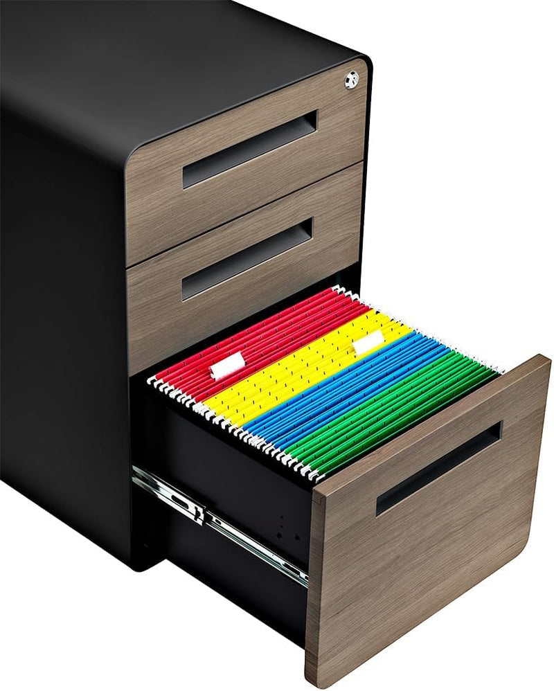 Stockpile 3 Drawer File Cabinet Lock Under Desk Metal
