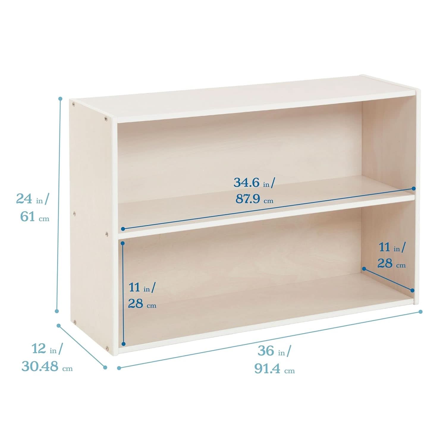 Streamline 2 Shelf Storage Cabinet 24 Inch White Wash Kids Bookshelf