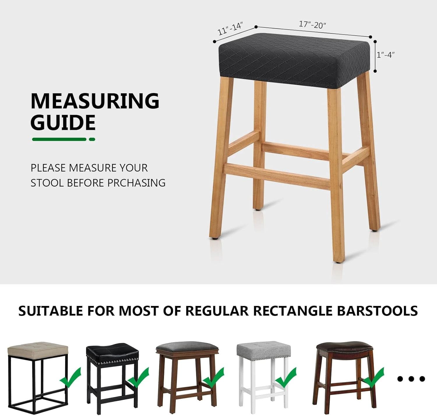 Stretch Waterproof Bar Stool Covers 2 Pack For Counter