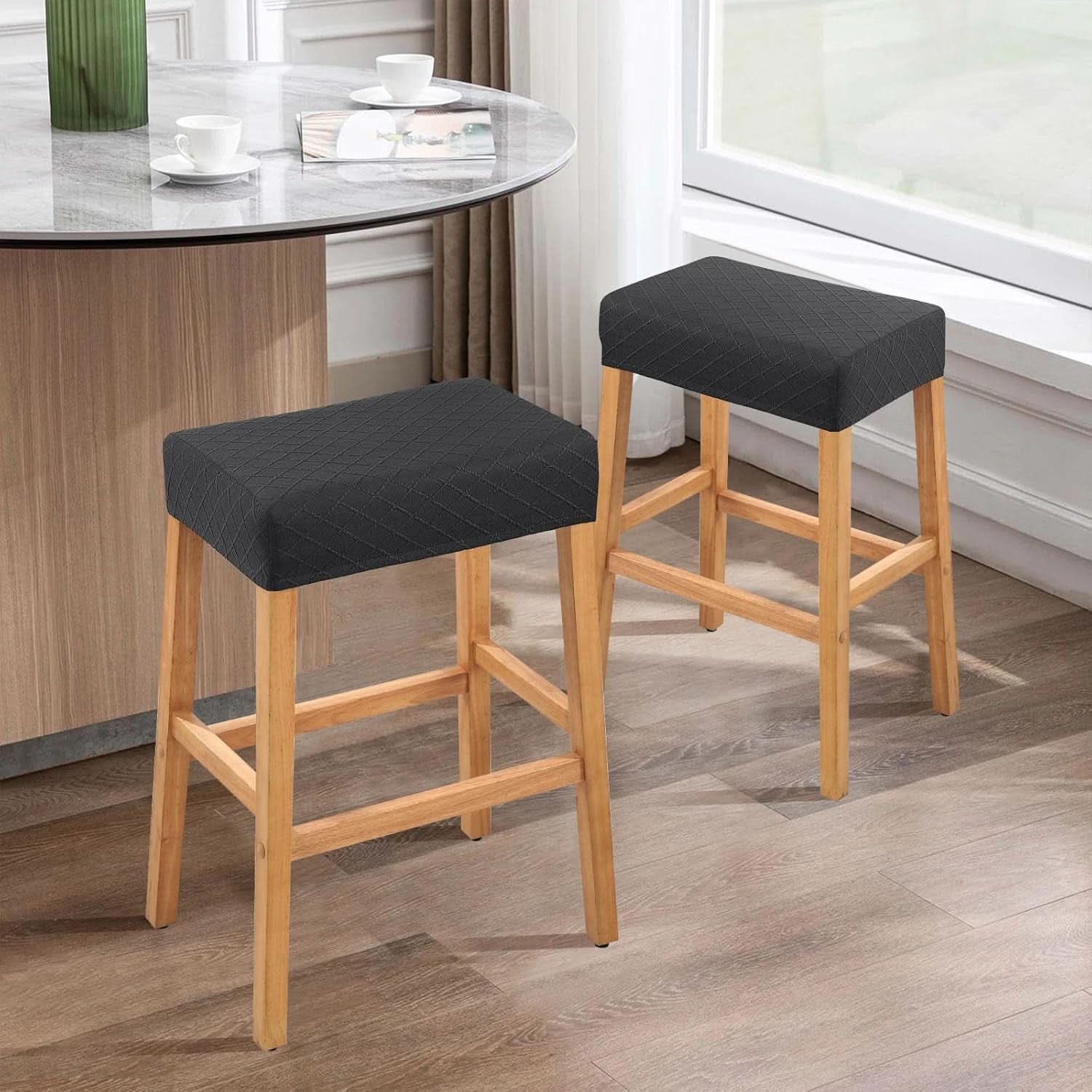 Stretch Waterproof Bar Stool Covers 2 Pack For Counter