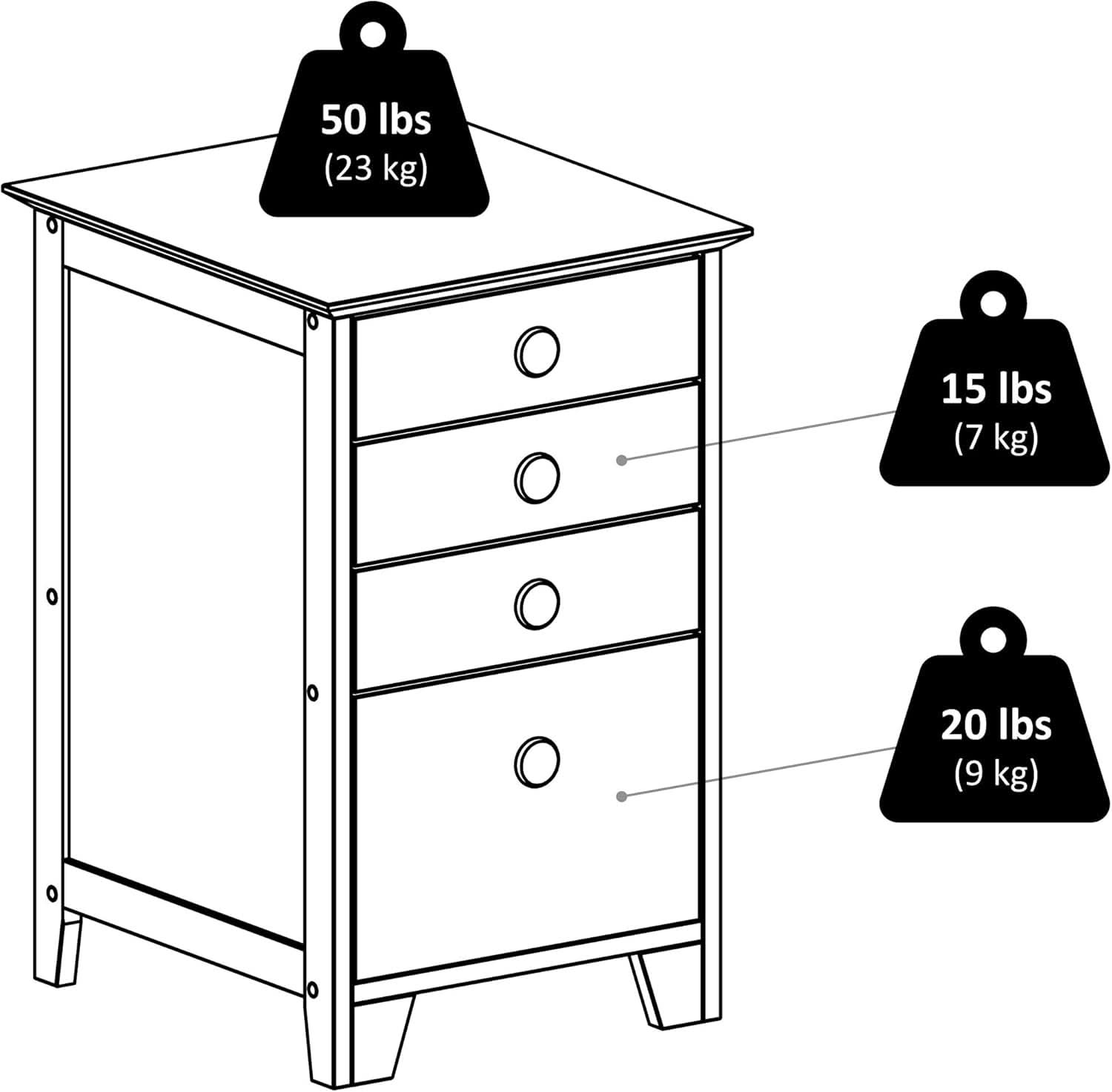 Studio File Cabinet Honey Finish With Three Drawers