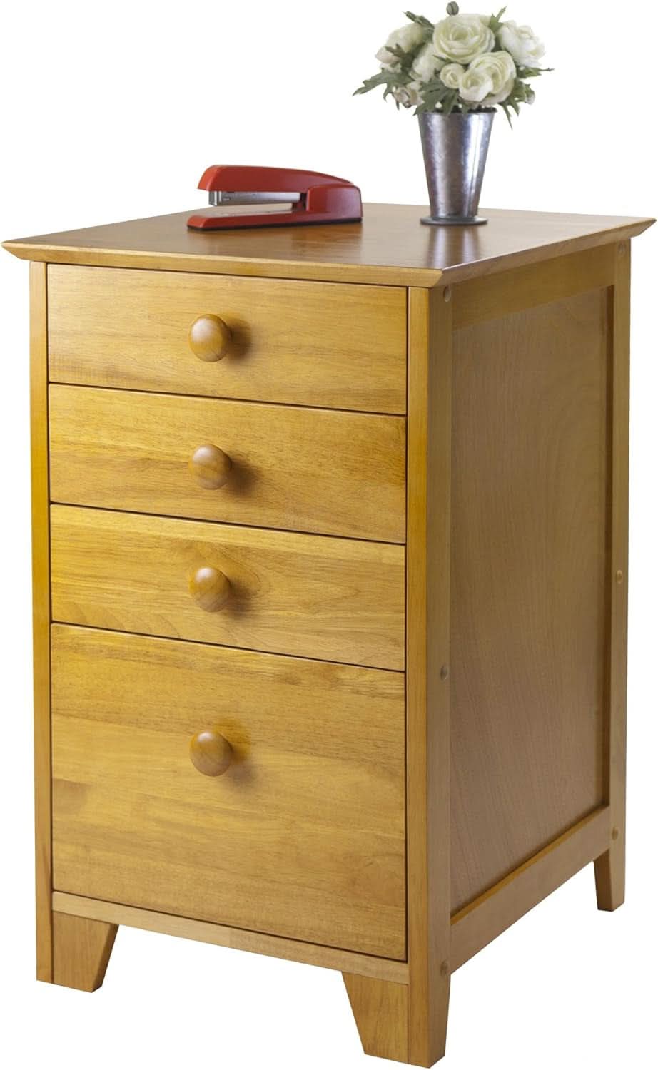 Studio File Cabinet Honey Finish With Three Drawers