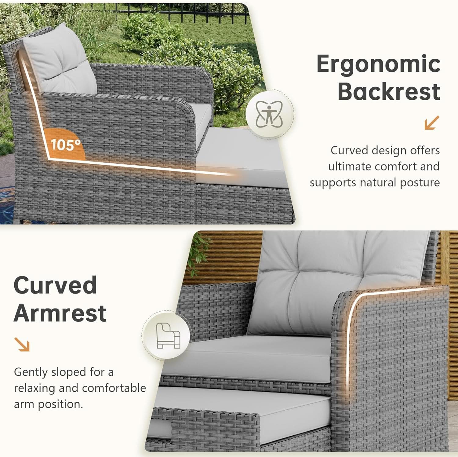 Sturdy Five Piece Patio Conversation Set With Cushions
