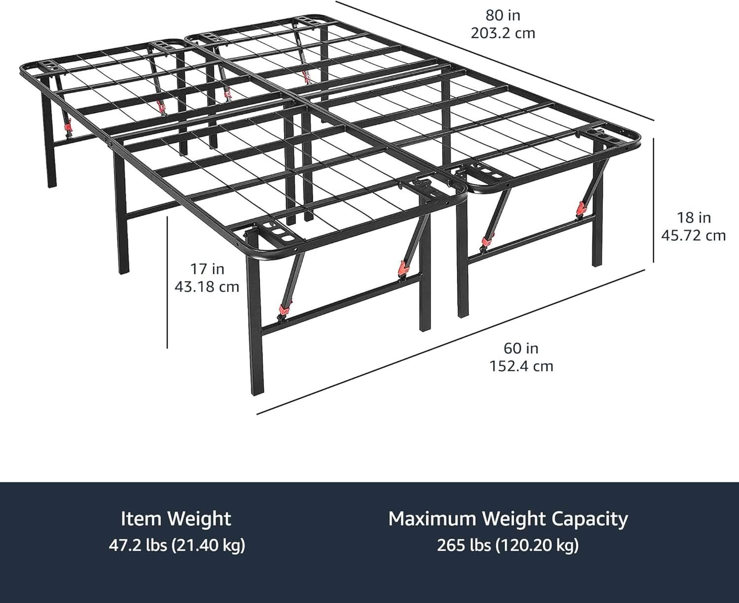 Sturdy Metal Queen Bed Frame With Built In Storage Platform