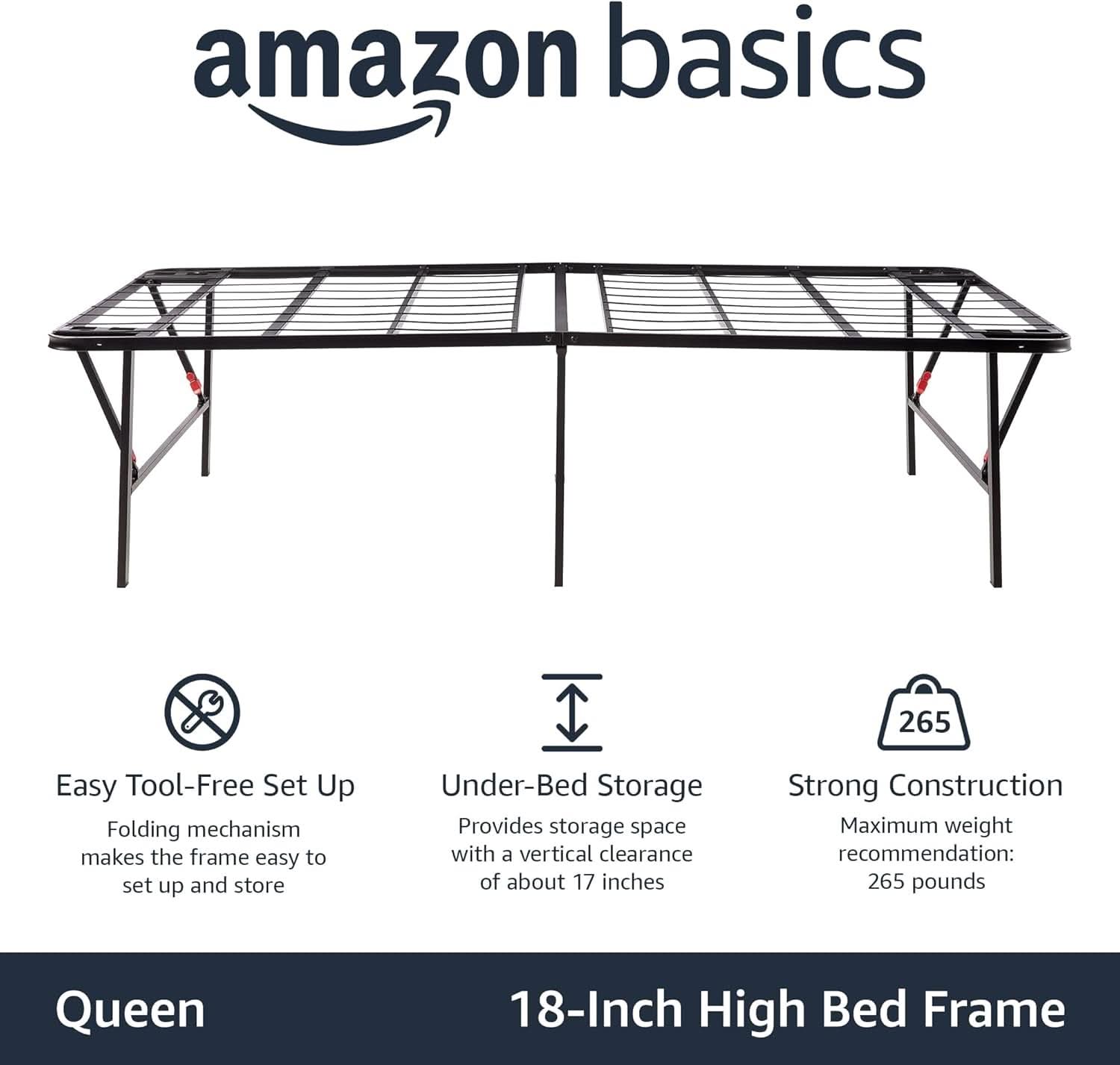 Sturdy Metal Queen Bed Frame With Built In Storage Platform