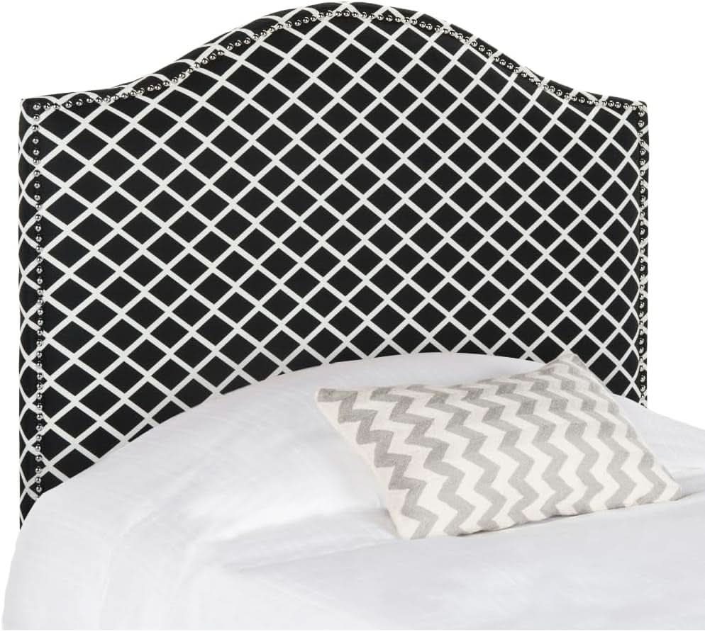 Stylish Black and White Lattice Headboard for Bedrooms