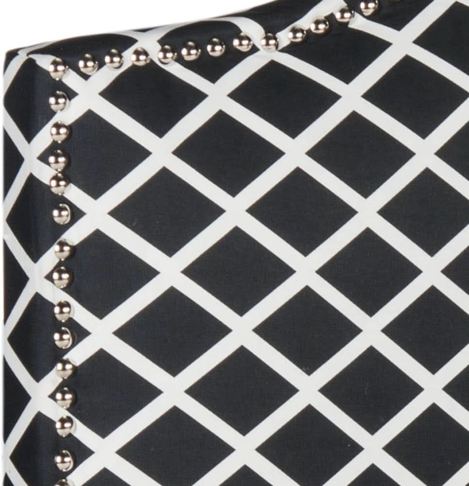 Stylish Black and White Lattice Headboard for Bedrooms