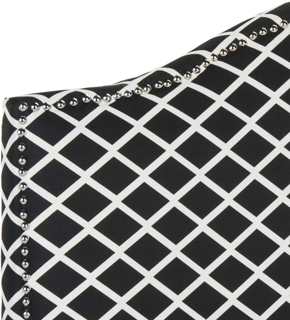 Stylish Black and White Lattice Headboard for Bedrooms