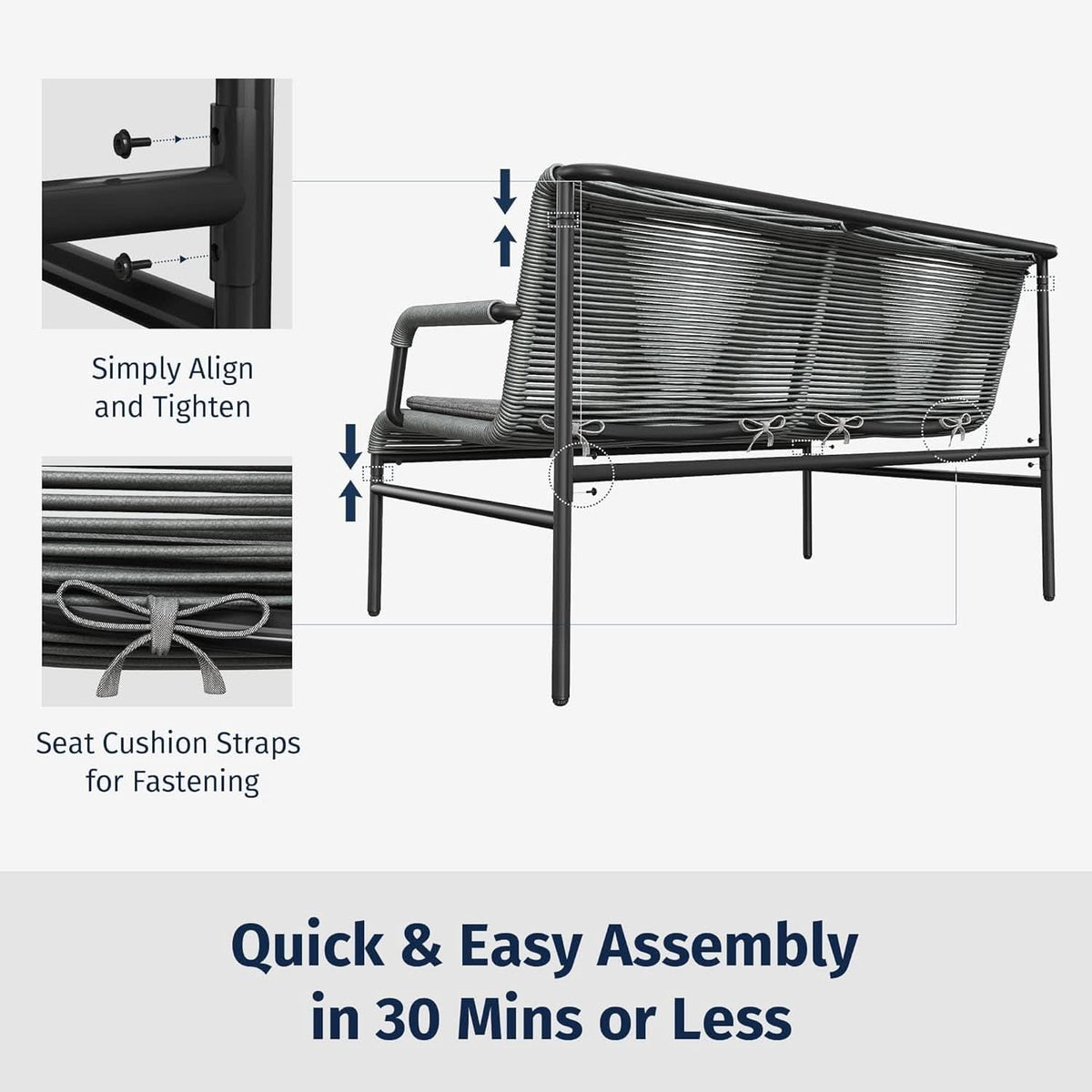 Stylish Four Piece Patio Furniture Set for Outdoor Comfort