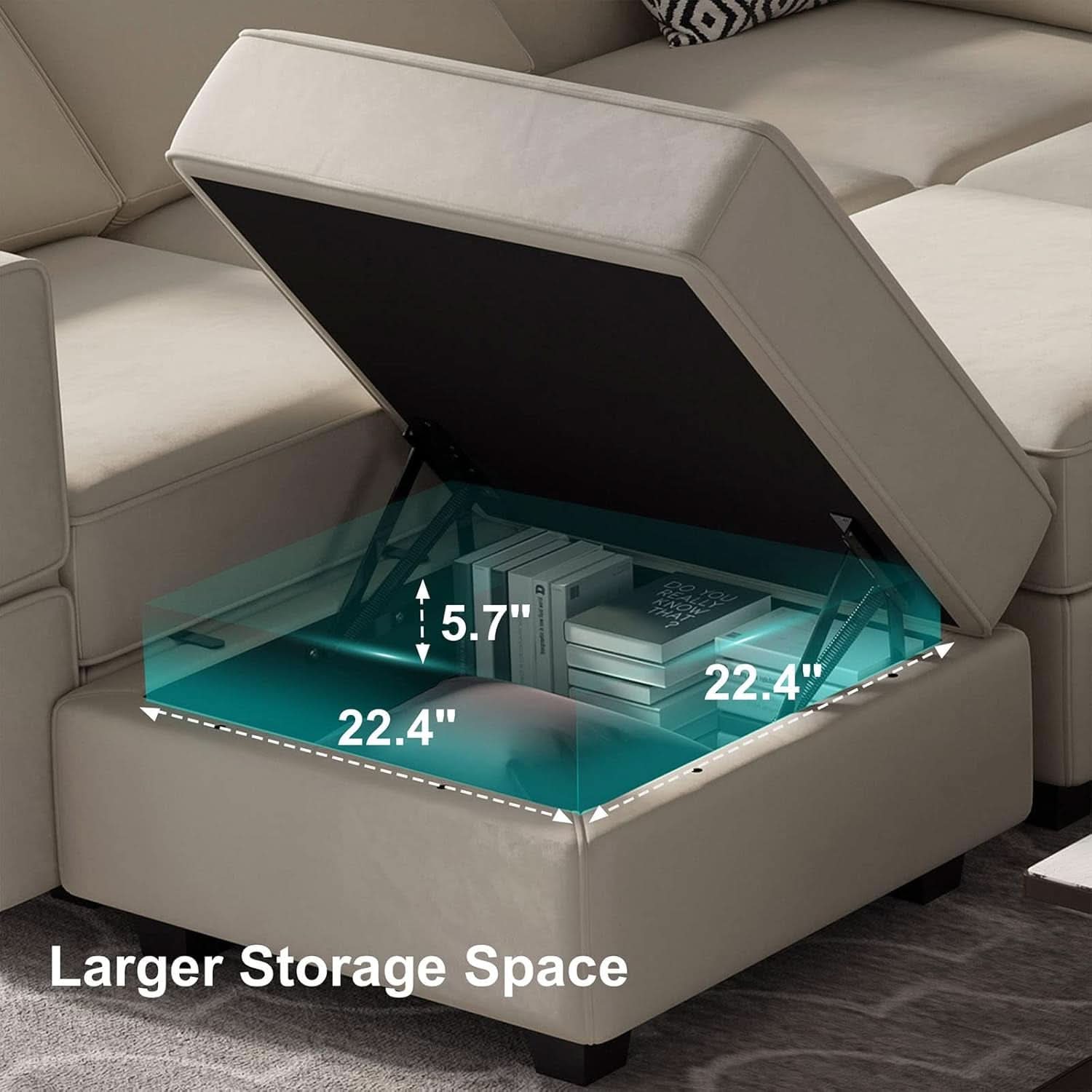 Stylish Modular Sectional Sofa with Reversible Chaise
