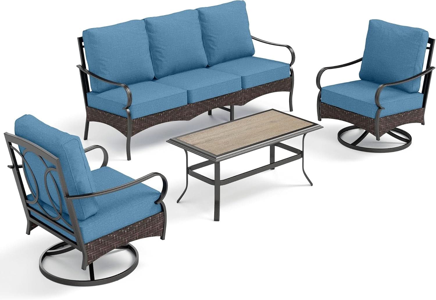Stylish Outdoor Patio Furniture Set with Thick Cushions