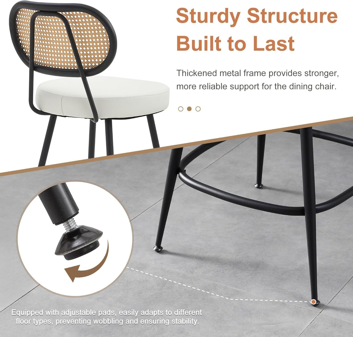 Stylish Rattan Back Bar Stools Set of Three